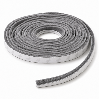 Bürstendichtung Dichtungsbürste 8m, selbstklebend Tür/Fensterdichtung 6mm breit - 7mm GRAU