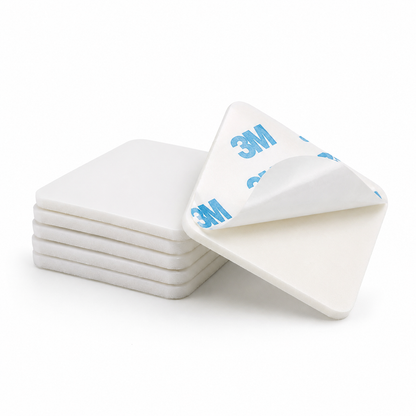 Klebepads 3,5 × 3,5 cm, hochwertig, extra stark, doppelseitig, weiß